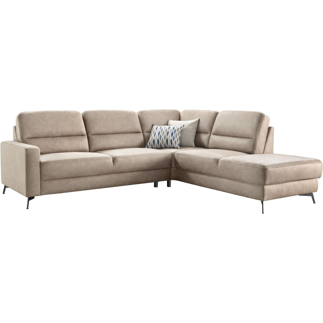 Hoekbank rechts Mirtho microleder taupe excellent comfort