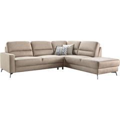 Hoekbank rechts Mirtho microleder taupe excellent comfort
