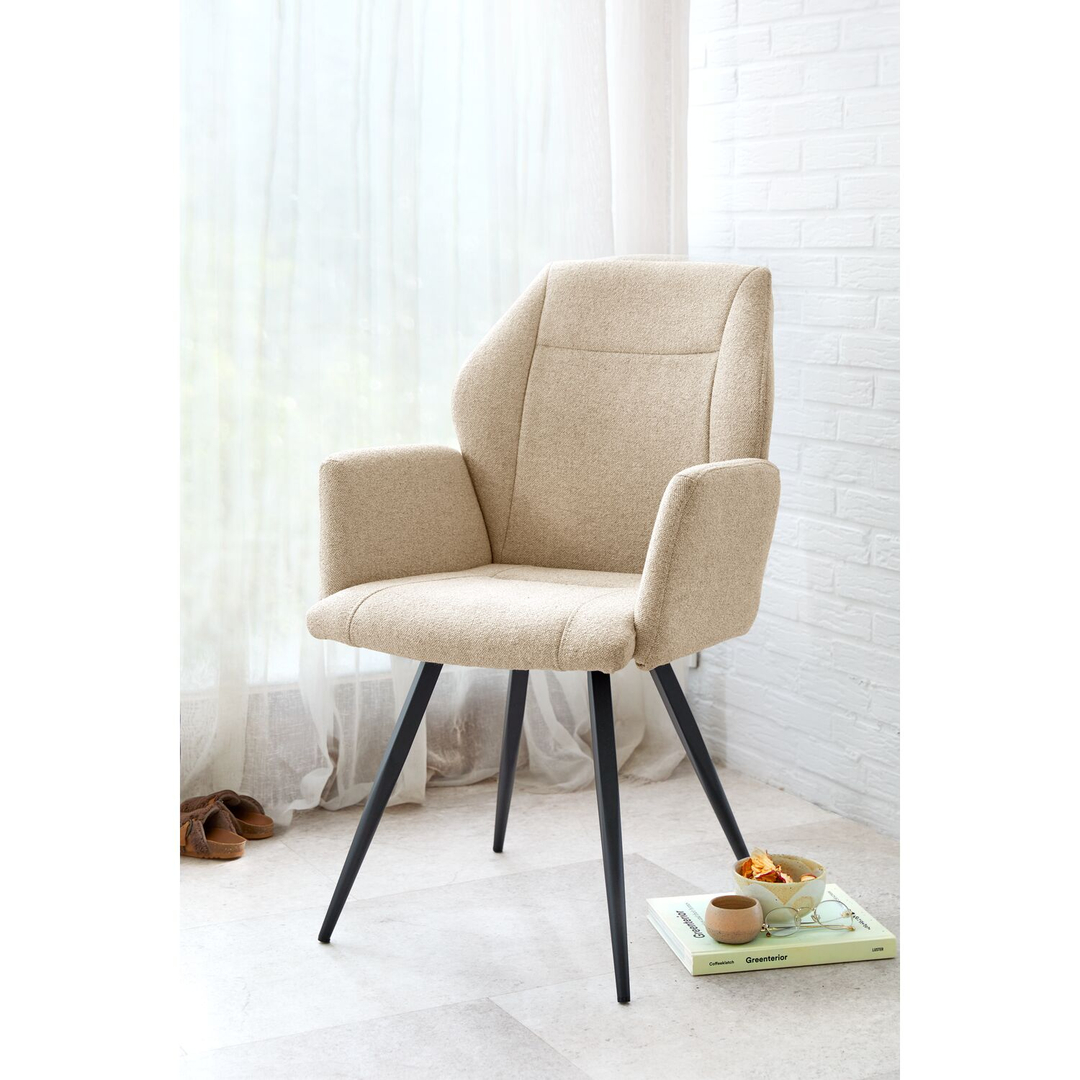 Eetkamerstoel Jumila bouclé beige
