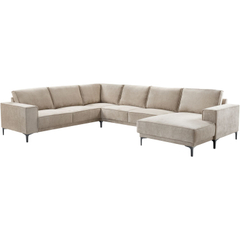 Hoekbank links Calira taupe basic comfort