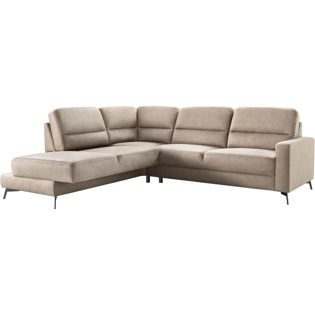 Hoekbank links Mirtho microleder taupe excellent comfort
