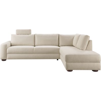 Hoekbank rechts Famatina met hoofdsteun beige basic comfort