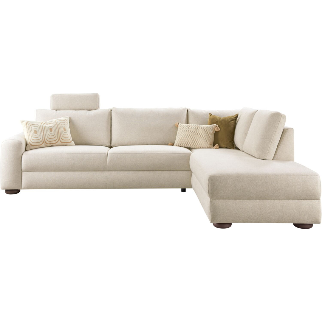 Hoekbank rechts Famatina met hoofdsteun beige basic comfort