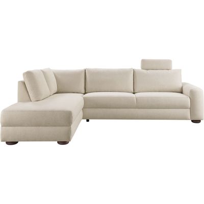 Hoekbank links Famatina met hoofdsteun beige basic comfort