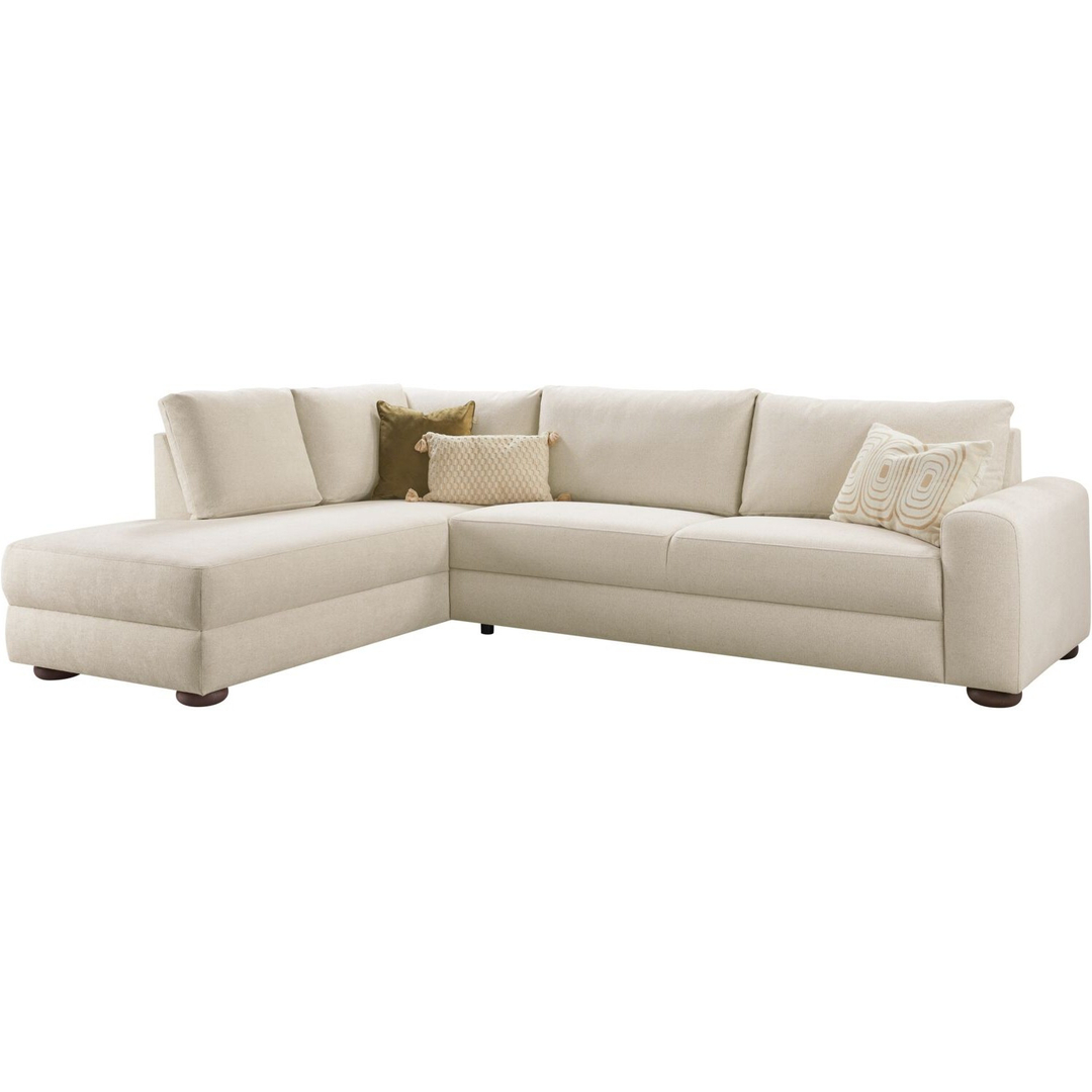 Hoekbank links Famatina met hoofdsteun beige basic comfort