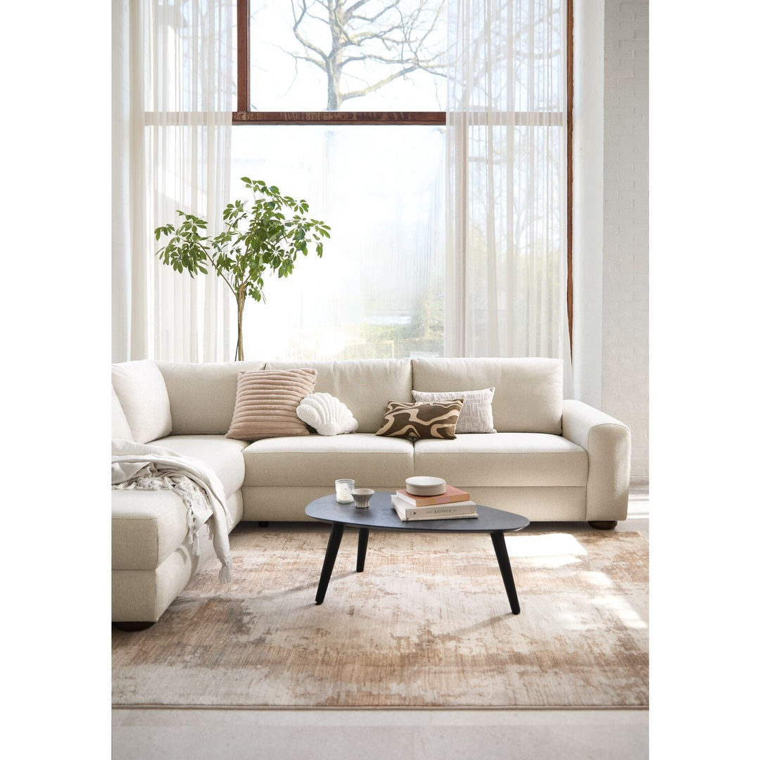 Hoekbank links Famatina met hoofdsteun beige basic comfort