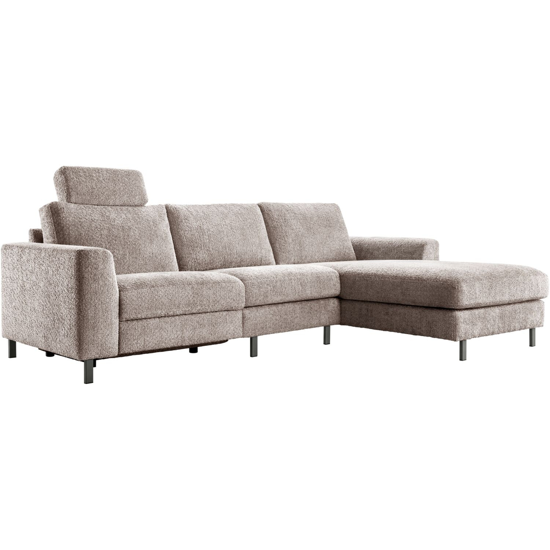Hoekbank rechts Totham bruin relaxfunctie basic comfort
