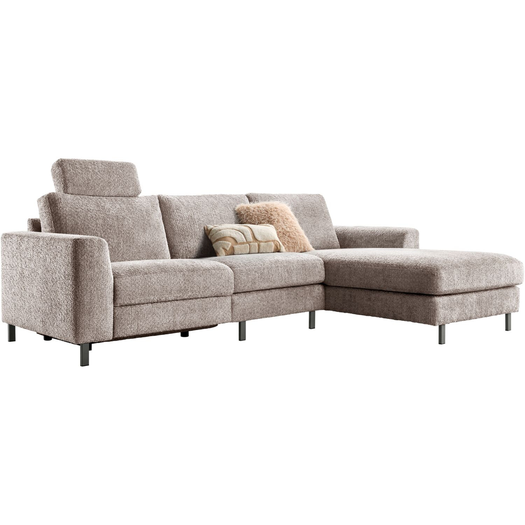 Hoekbank rechts Totham bruin relaxfunctie basic comfort
