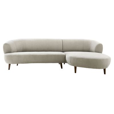 Hoekbank rechts Tilde bouclé grijsbeige basic comfort