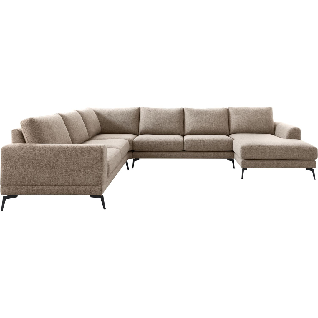 Hoekbank links Flandria met hoofdsteun bruin basic comfort
