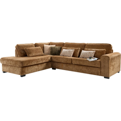 Hoekbank links Pomasi bruin excellent comfort