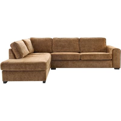 Hoekbank links Pomasi bruin basic comfort