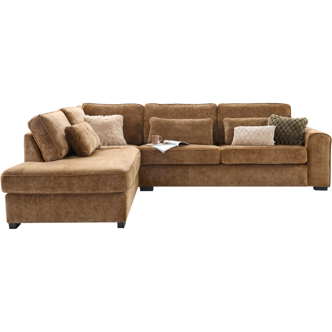 Hoekbank links Pomasi bruin basic comfort