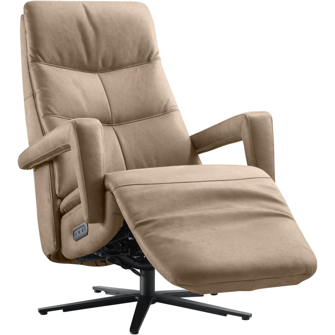 Relaxfauteuil Grimsay elektrisch microleder taupe