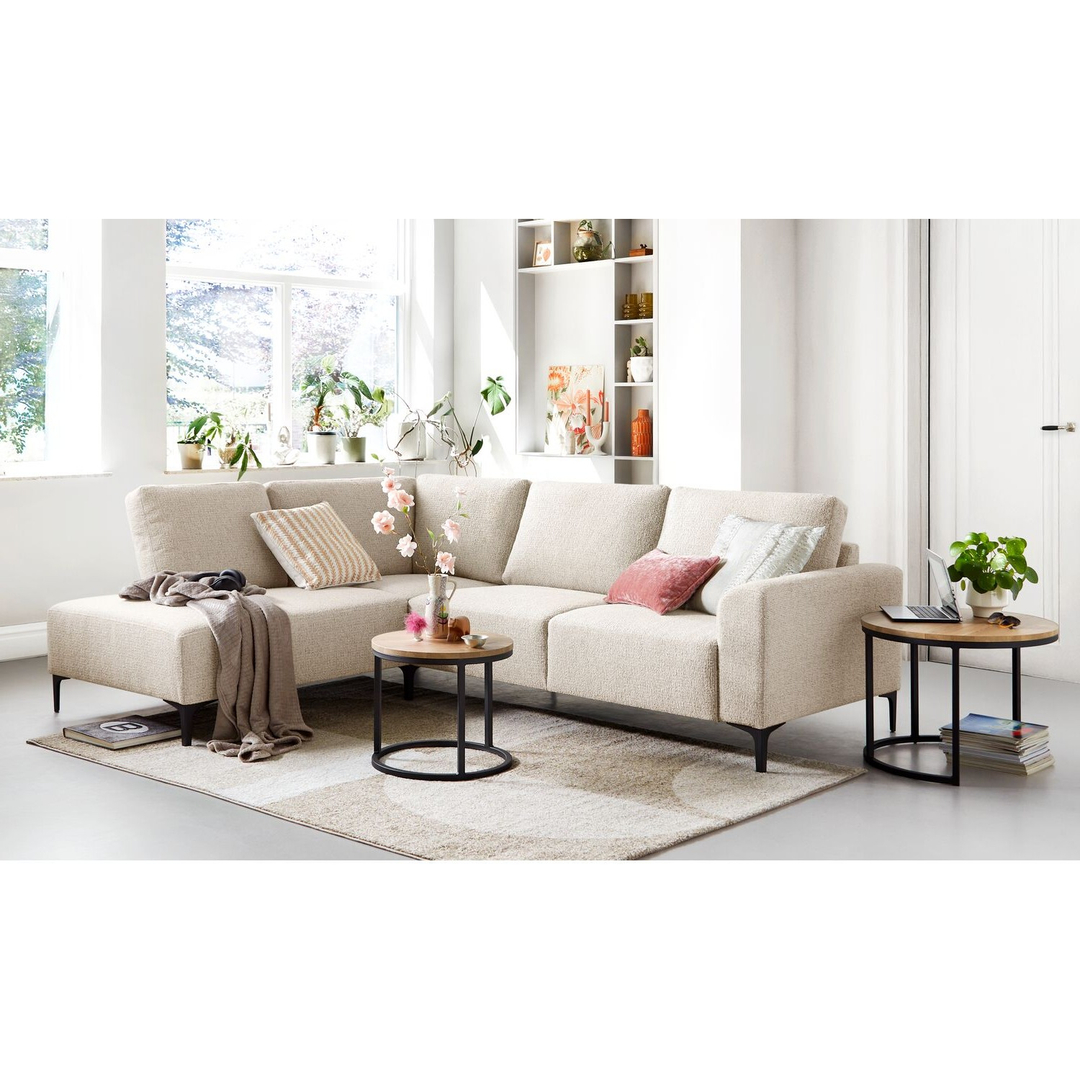 Hoekbank links Garzeno beige basic comfort