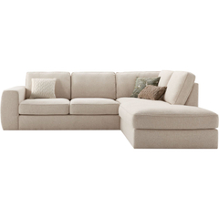 Hoekbank rechts Azara beige polyether- en HR-koudschuim