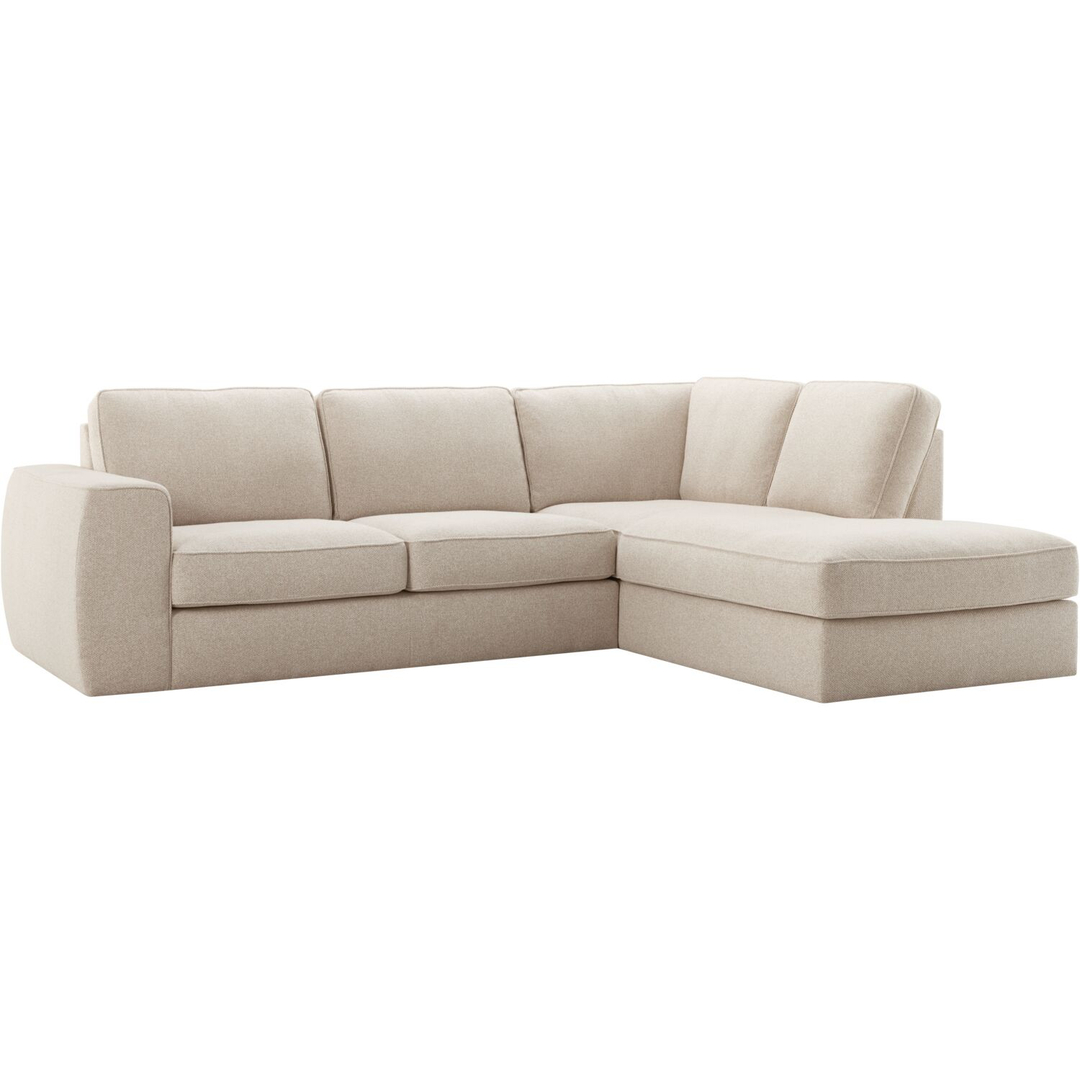 Hoekbank rechts Azara beige polyether- en HR-koudschuim