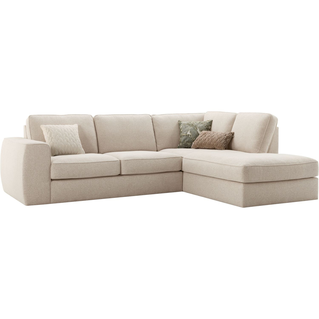 Hoekbank rechts Azara beige polyether- en HR-koudschuim