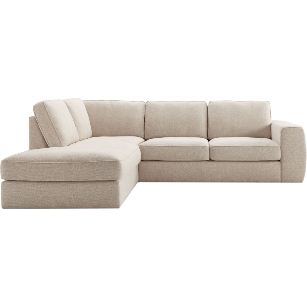 Hoekbank links Azara beige polyether- en HR-koudschuim