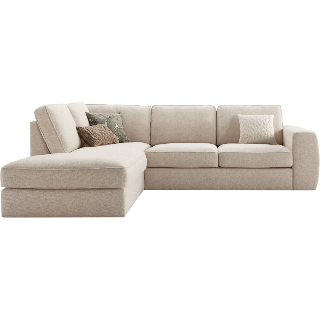 Hoekbank links Azara beige polyether- en HR-koudschuim