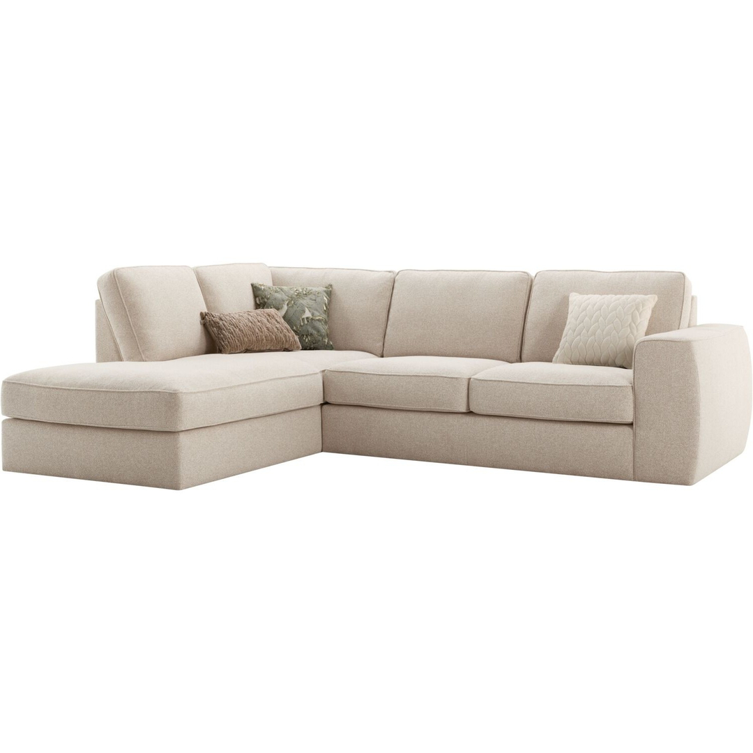 Hoekbank links Azara beige polyether- en HR-koudschuim