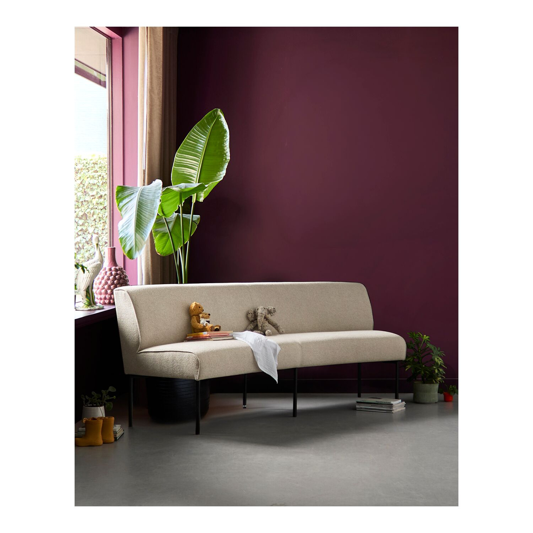 Eetkamerbank Cintra 210 cm ovaal bouclé beige