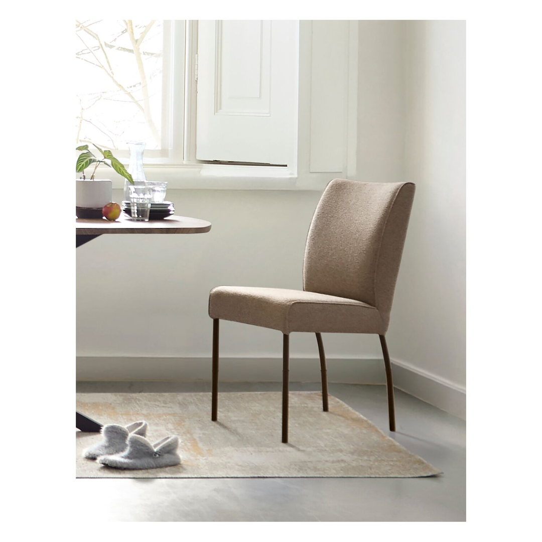 Eetkamerstoel Cintra bouclé bruin basic comfort