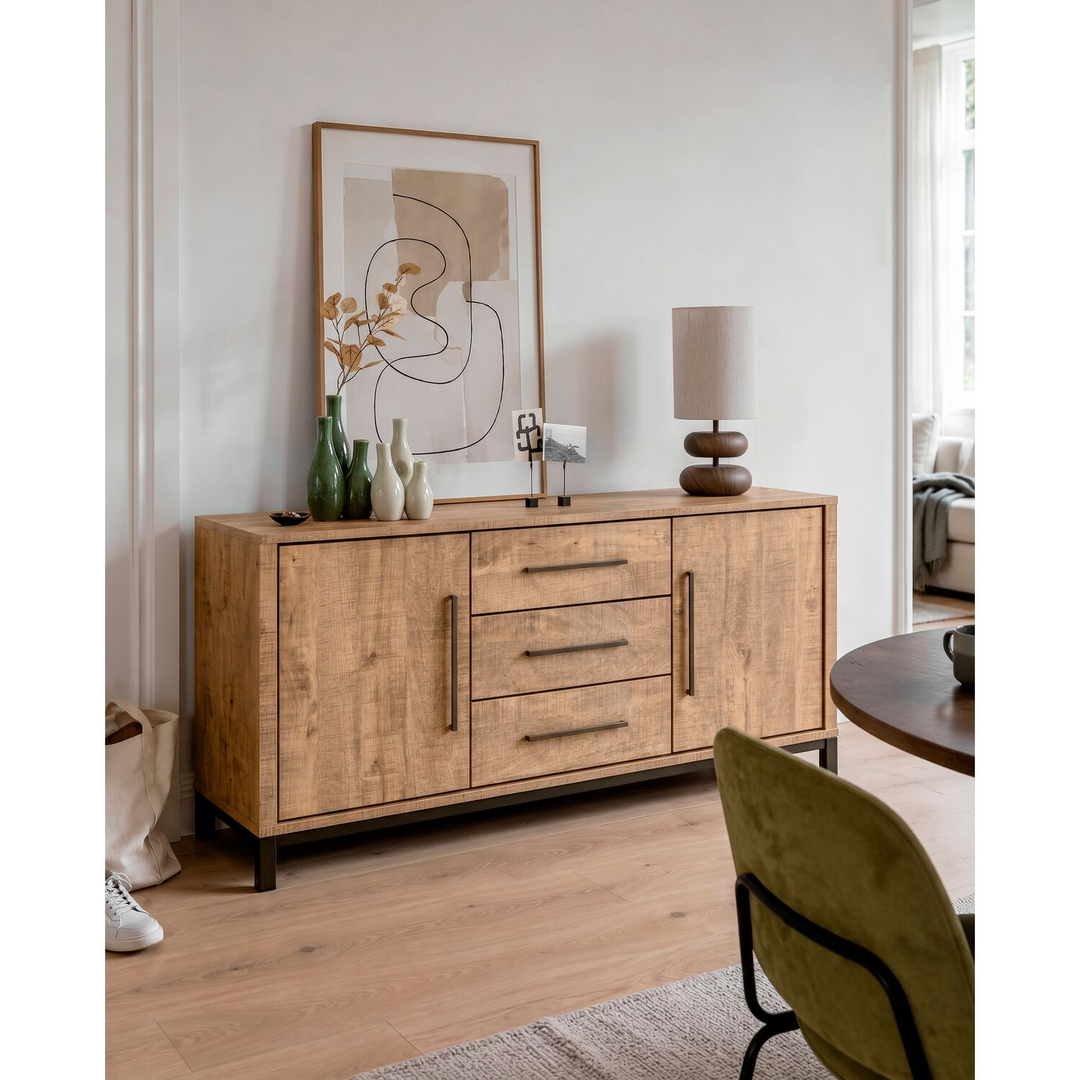 Dressoir Calisa 80x181x42 cm bruin