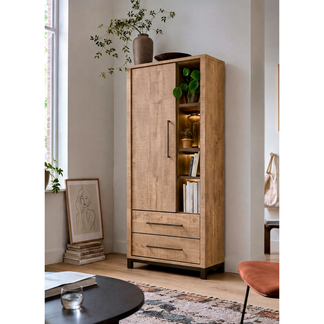 Opbergkast Calisa 190x75x42 cm bruin