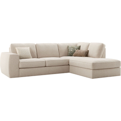 Hoekbank rechts Azara beige polyetherschuim