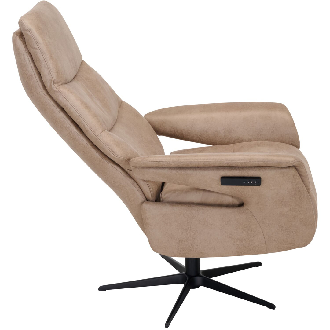 Relaxfauteuil Inverno elektrisch XXL microleder beige