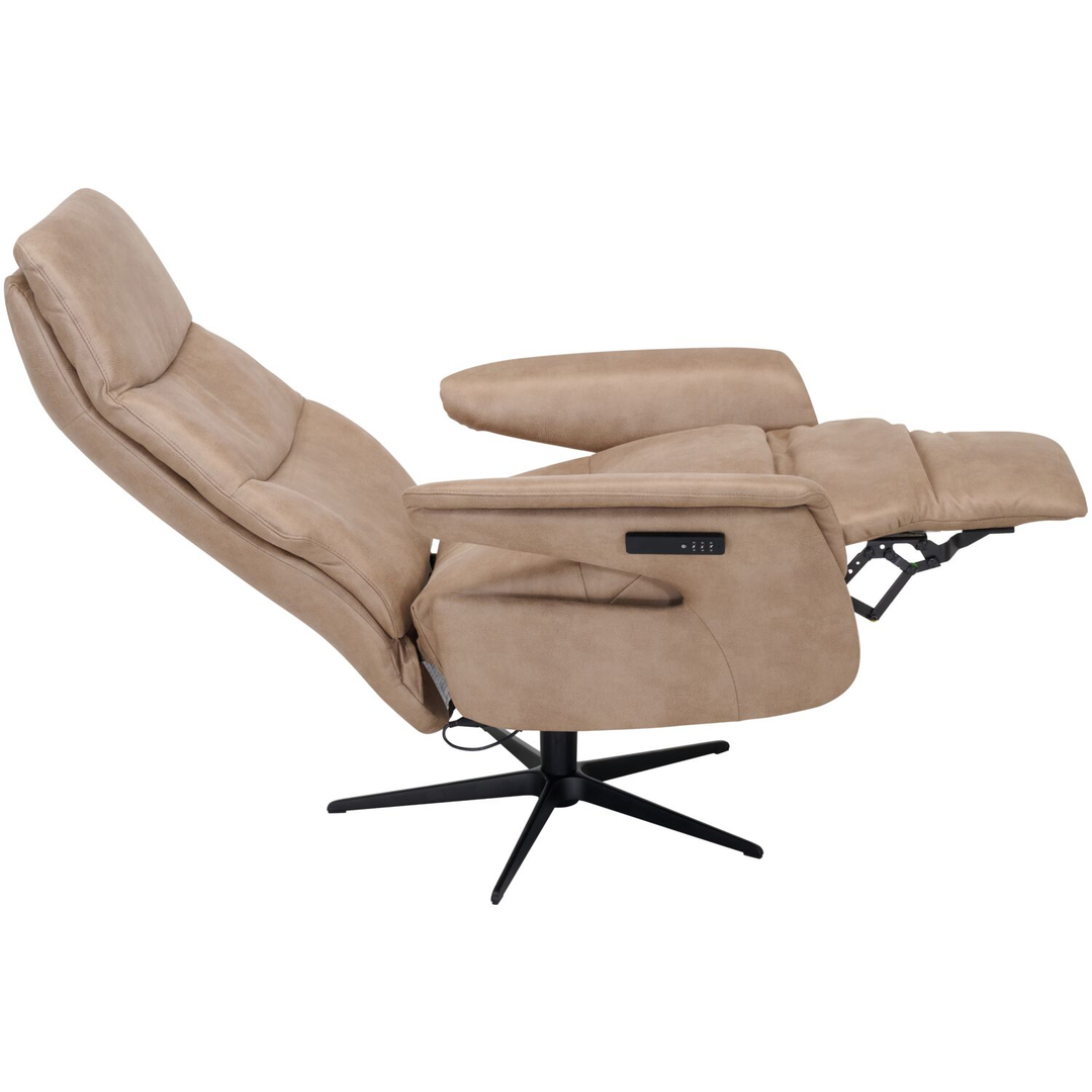 Relaxfauteuil Inverno elektrisch XXL microleder beige