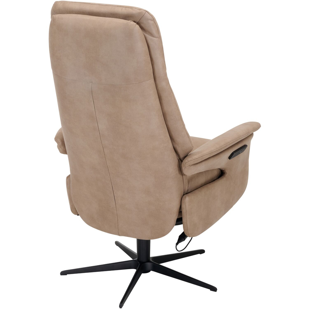 Relaxfauteuil Inverno elektrisch XXL microleder beige