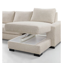 Hoekbank FEDA
Hoekbank links Feda lichtgrijs relaxfunctie en opberglongchair basic comfort 