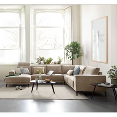 Hoekbank rechts Calira taupe basic comfort