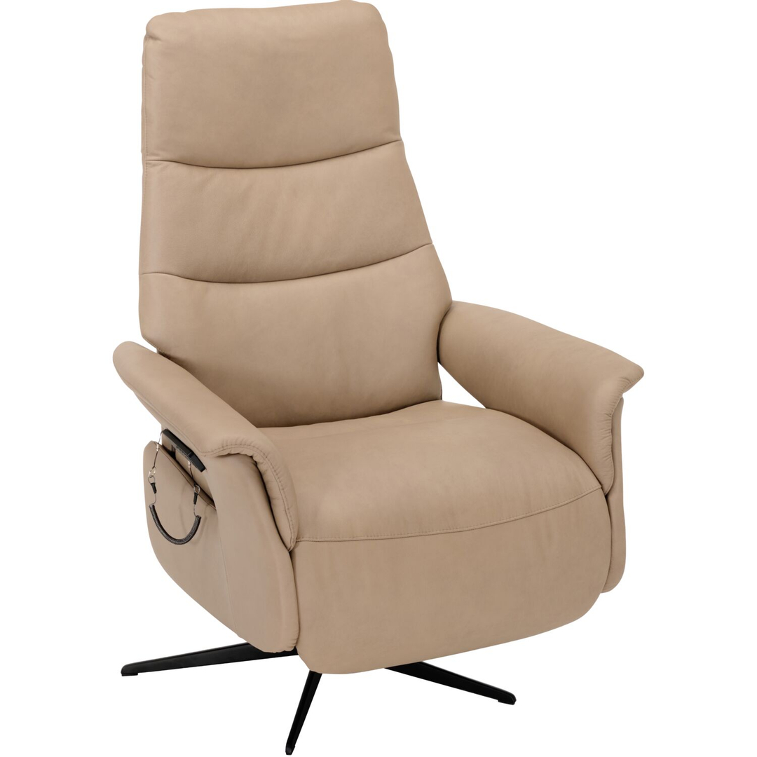 Relaxfauteuil Inverno manueel large leder grijs