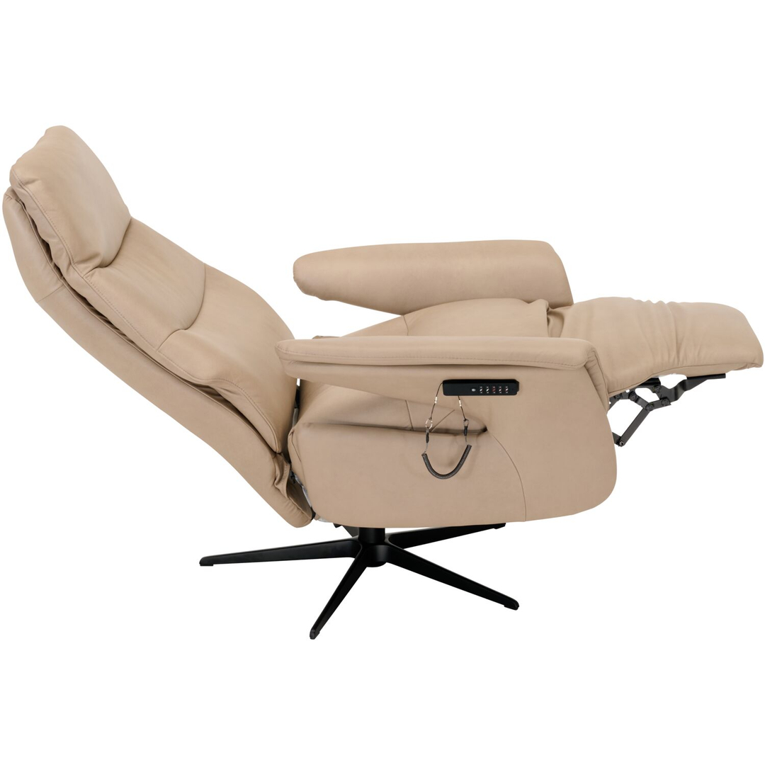 Relaxfauteuil Inverno manueel large leder grijs