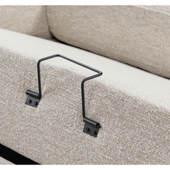 Hoekbank links Feda lichtgrijs hoofdsteun, relaxfunctie en opberglongchair basic comfort
