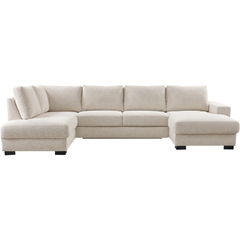 Hoekbank links Feda lichtgrijs longchair basic comfort