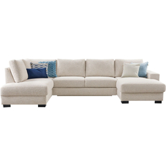 Hoekbank links Feda lichtgrijs longchair basic comfort