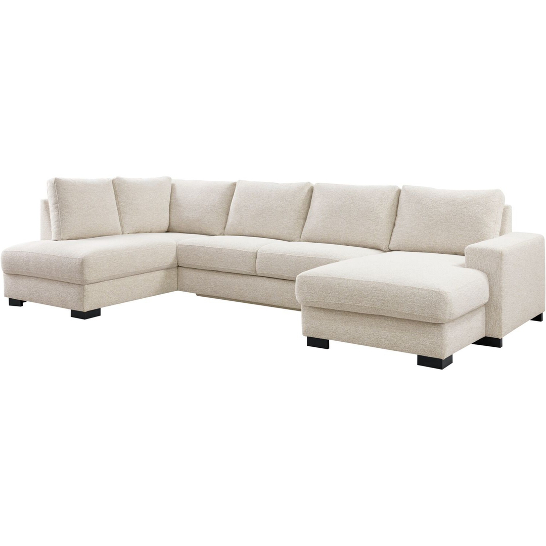 Hoekbank links Feda lichtgrijs longchair basic comfort