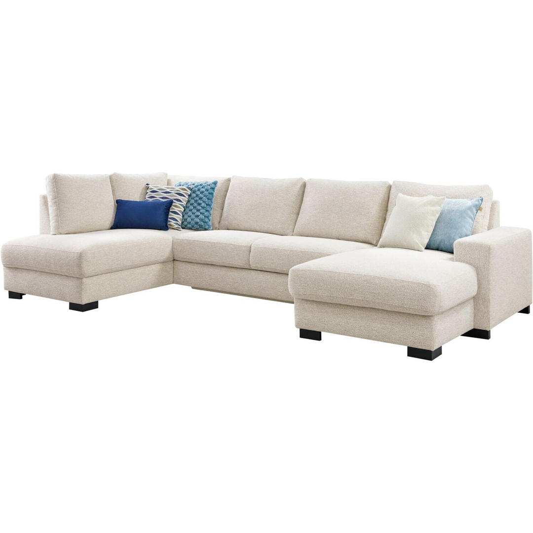 Hoekbank links Feda lichtgrijs longchair basic comfort
