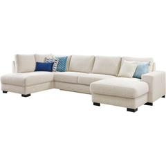 Hoekbank links Feda lichtgrijs longchair basic comfort