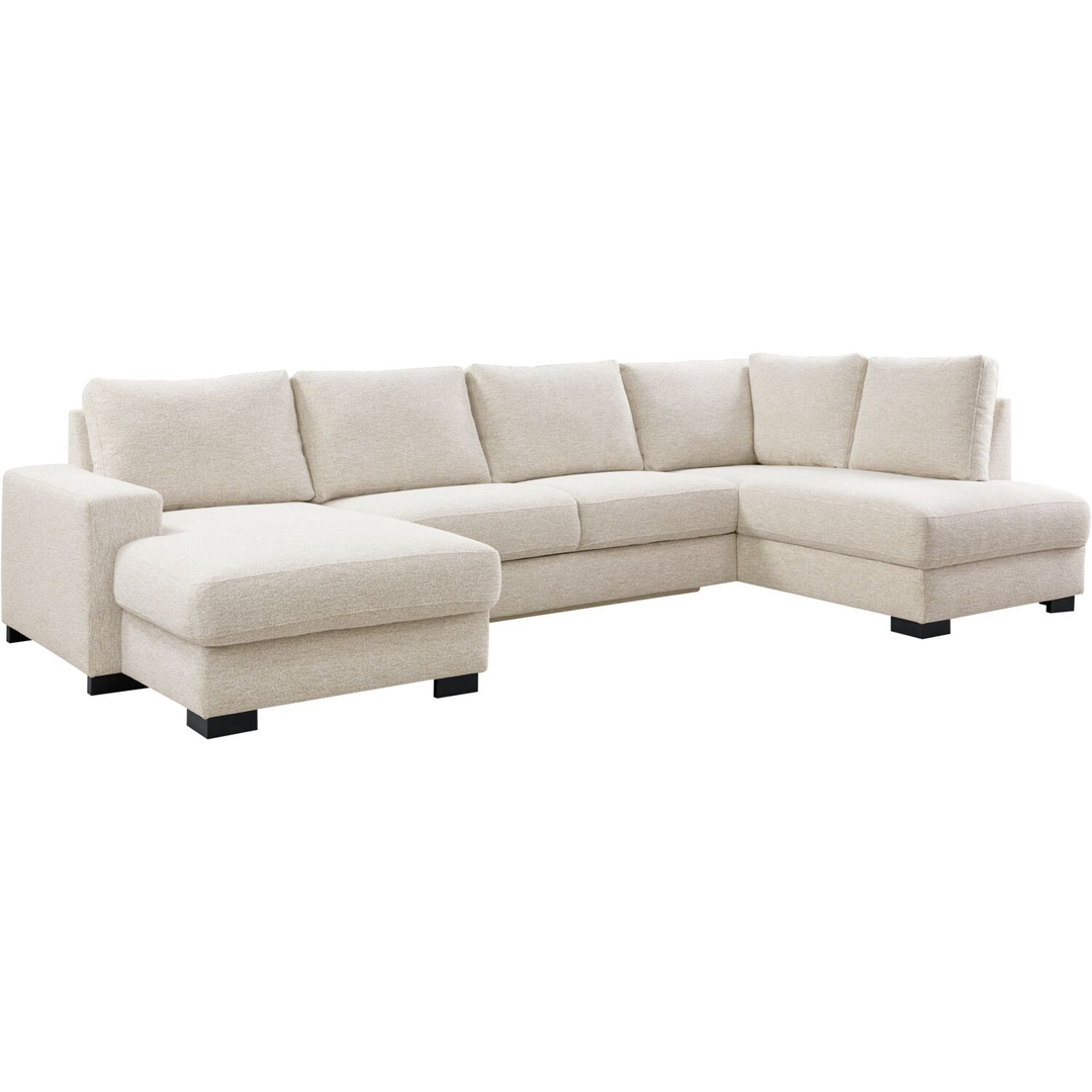 Hoekbank rechts Feda lichtgrijs longchair basic comfort