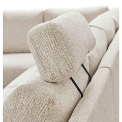 Hoekbank links Feda lichtgrijs hoofdsteun en longchair basic comfort