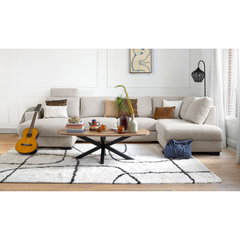 Hoekbank rechts Feda lichtgrijs hoofdsteun en longchair basic comfort