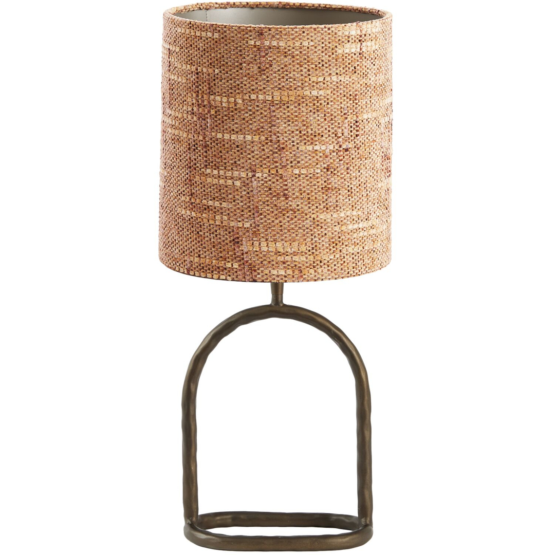 Tafellamp Broxburn 29 cm hoog bruin met oranje kap
