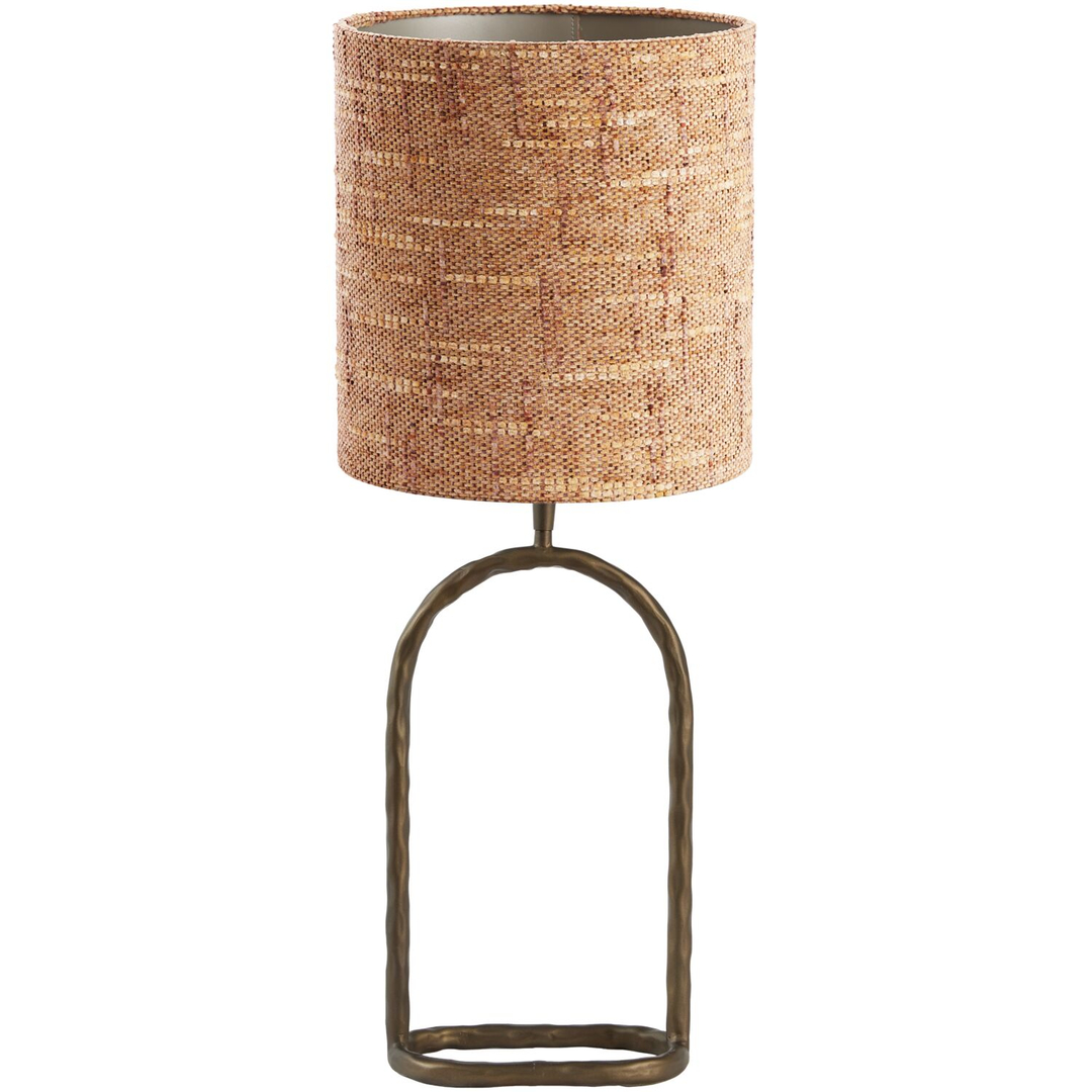 Tafellamp Broxburn 39 cm hoog bruin met oranje kap