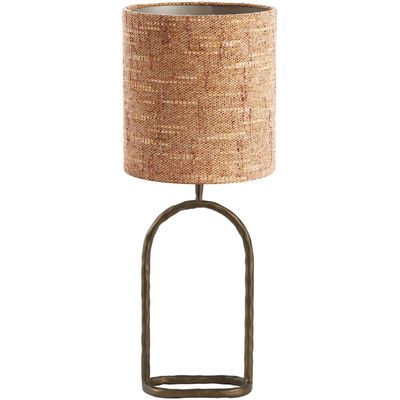 Tafellamp Broxburn 39 cm hoog bruin met oranje kap