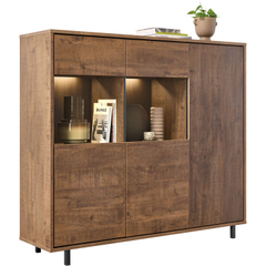 Opbergkast Otranto 150x169x45 cm met verlichting bruin